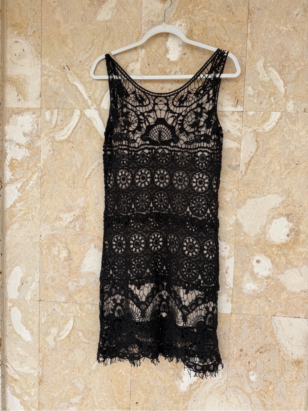 Women's Black Crochet Dress